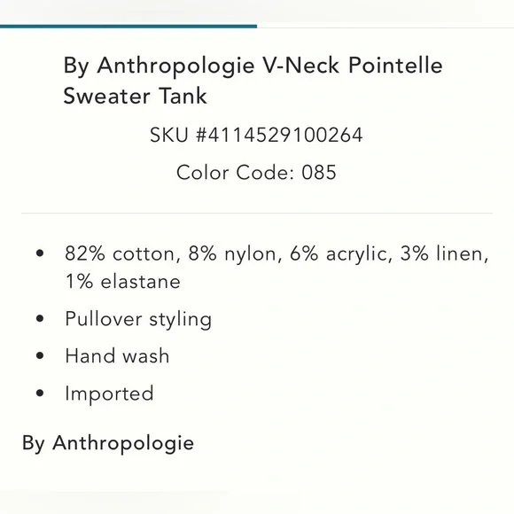 By Anthropologie sweater tank - Picture 3 of 6